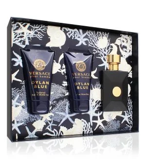 Versace Dylan Blue Pour Homme Geschenkset 50 ml + Duschgel 50 ml + Aftershave-Balsam Eau de Toilette für Herren