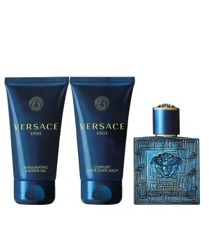 Versace Eros Geschenkset 50 ml + Duschgel 50 ml + Aftershave-Balsam Eau de Toilette für Herren