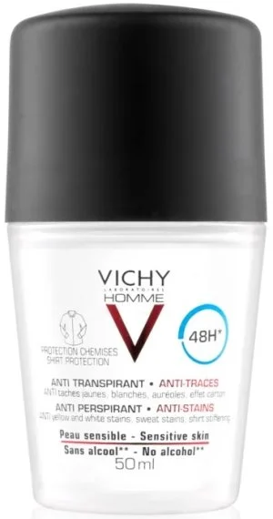 Vichy Homme 48h Antitranspirant gegen weiße und gelbe Flecken für Männer