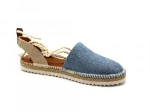 Perky Washed Denim Ballerina Espadrille