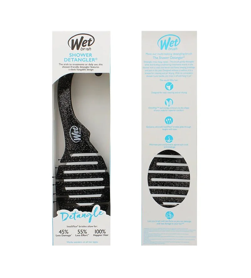 Shower Detangler Haarbürste Glitter Black