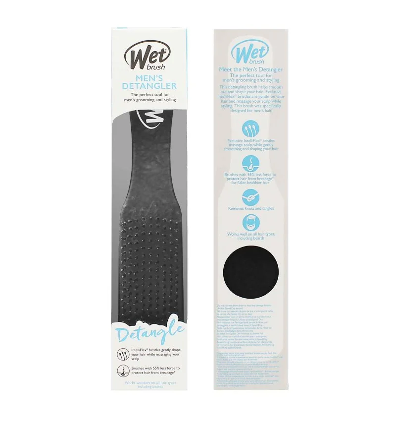 Herren-Detangler-Haarbürste Black Leather