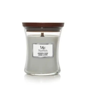 WoodWick Lavender & Cedar Duftkerze mit Holzdocht 275 g