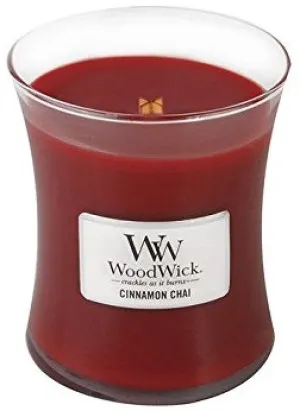 WoodWick Cinnamon Chai Duftkerze mit Holzdocht für Frauen