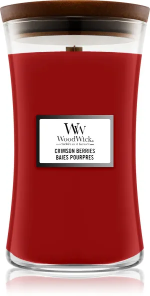 WoodWick Crimson Berries Duftkerze mit Holzdocht für Frauen