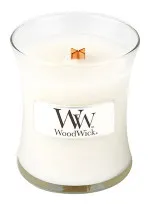 WoodWick Linen Duftkerze mit Holzdocht 85 g