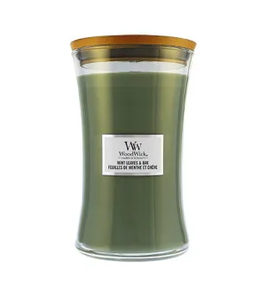 WoodWick Mint Leaves & Oak Duftkerze mit Holzdocht für Männer