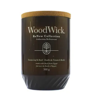 WoodWick ReNew Tomato Leaf & Basil große Kerze 368 g