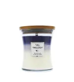 WoodWick Trilogy Evening Luxe Duftkerze mit Holzdocht 275 g