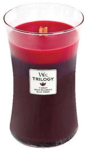 WoodWick Trilogy Sun Ripened Berries Duftkerze mit Holzdocht 609,5 g