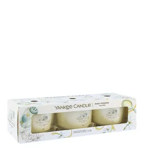 Yankee Candle Baby Powder Votivkerze im Glas 3 x 37 g