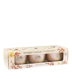Yankee Candle Pink Cherry & Vanilla Set im Glas 3 x 37 g