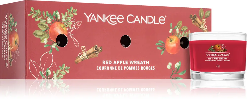 Red Apple Wreath Votivkerze im Glas 3 x 37 g 3x37 g