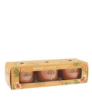 Yankee Candle Tropical Breeze Votivkerze im Glas 3 x 37 g
