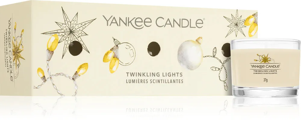 Twinkling Lights Votivkerze im Glas 3 x 37 g 3x37 g