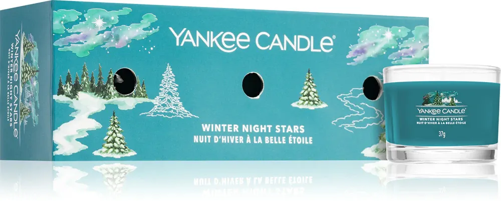 Winter Night Stars Votivkerze im Glas 3 x 37 g 3x37 g