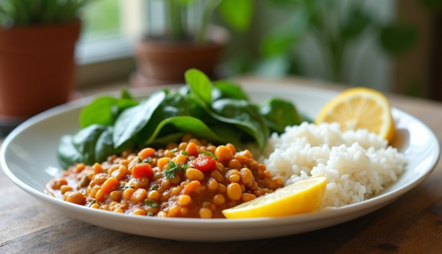 Ein fleischloses Mittagessen, das sättigt, können Sie auch an einem Werktag in zwanzig Minuten schaf
