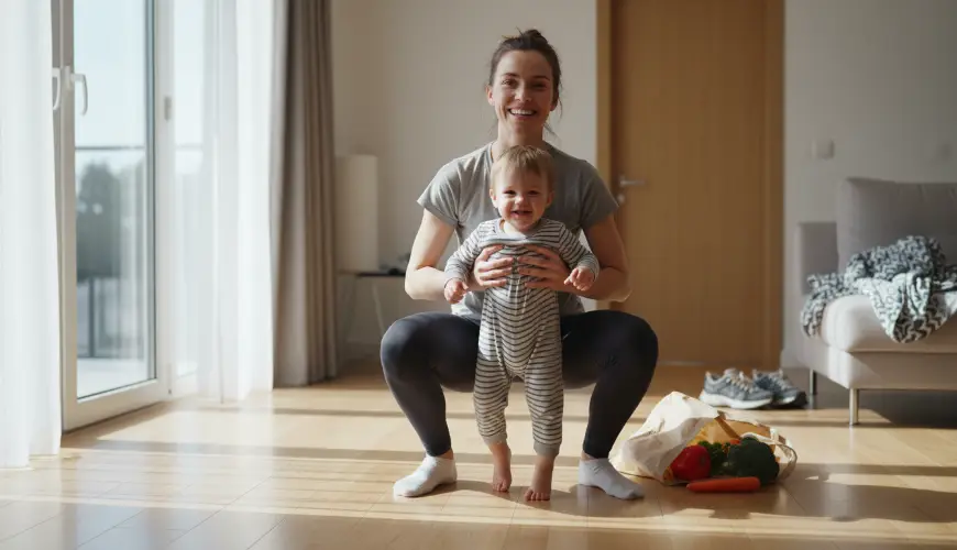 Sicheres Heben von Kindern und Taschen schützt Ihren Rücken