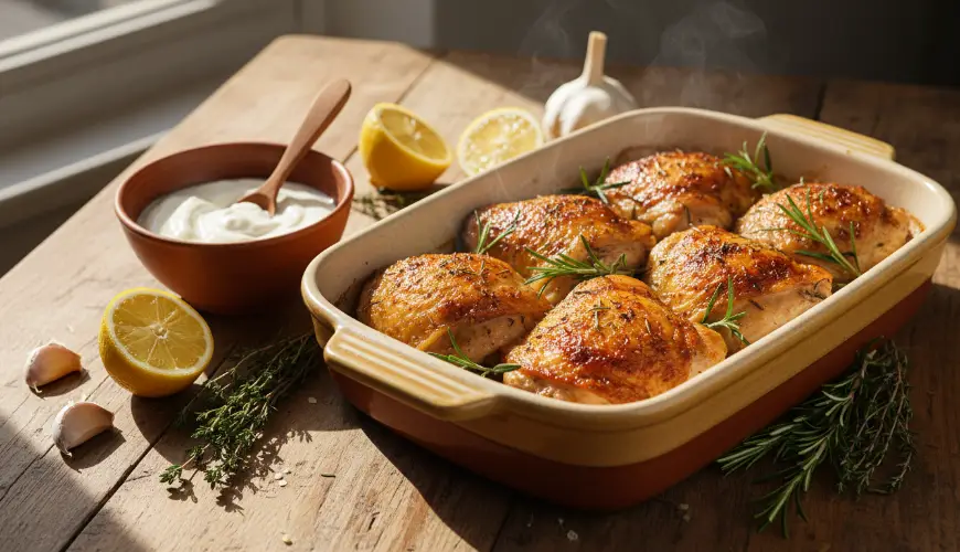 Backen Sie Hähnchenfleisch in Joghurt und genießen Sie den perfekten Geschmack