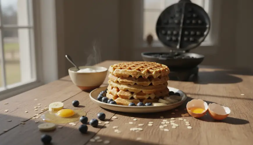 # Bereiten Sie mehlfreie und zuckerfreie Haferwaffeln zu
