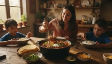 Fleischloser Bohnen-Chilli-Topf, der die ganze Familie satt macht