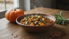 Buchweizen-Risotto mit Kürbis und Salbei für kühle Herbsttage