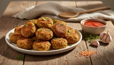 Pflanzliche Bällchen, die wie Fleischbällchen schmecken