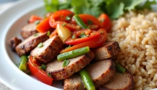 Schnelles Mittagessen aus Schweinekeule für eine einfache und leckere Zubereitung