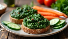 Spinataufstrich aus frischen Zutaten für eine gesunde Ernährung