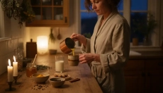 Warme goldene Milch mit Kurkuma und Pfeffer für besseren Schlaf