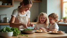 Pasta mit Spinat und Hähnchenfleisch ist in wenigen Minuten einfach zuzubereiten.