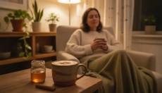 Abendliches koffeinfreies Rooibos-Latté für ruhigen Schlaf und Wohlbefinden